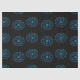 Bluish green mandala tissue paper