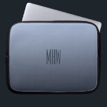 Bluish Grey Gradient custom monogram laptop sleeve<br><div class="desc">See my store for other items with this design.</div>