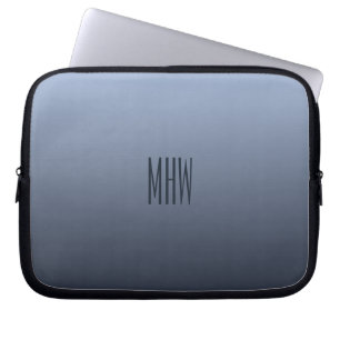 Bluish Grey Gradient custom monogram laptop sleeve