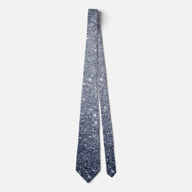 Bluish Grey Silver Glitter Style Tie (Front)