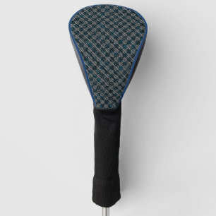 Bluish weird chequered or slanted stripes, dotted golf head cover