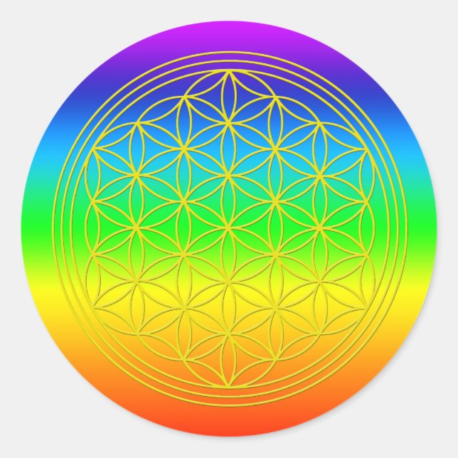 Blume des Lebens chakra 2 Classic Round Sticker (Front)