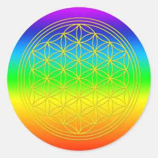 Blume des Lebens chakra 2 Classic Round Sticker