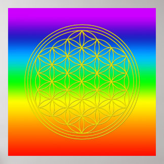 Blume des Lebens chakra 2 Poster