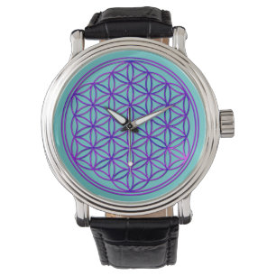 Blume des Lebens / Flower Of Life   pink blue Watch