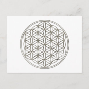 Blume des Lebens / Flower Of Life silver big Postcard