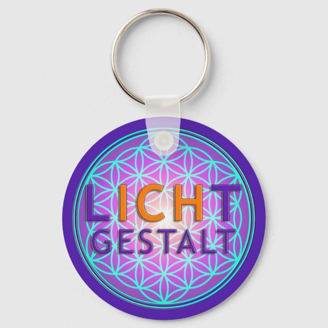 Blume Des Lebens Lichtgestalt, violet Key Ring (Front)