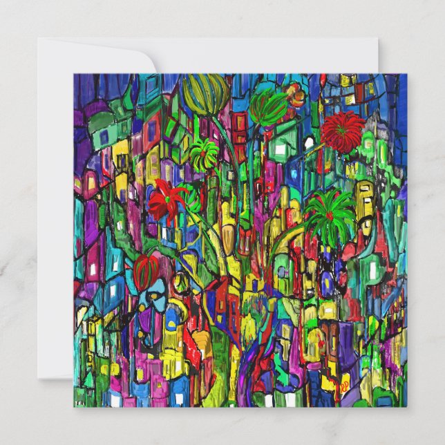 Blumen-Baum im Häusermeer. (Front)