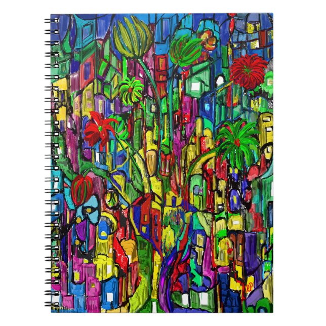 Blumen-Baum im Häusermeer. Notebook (Front)