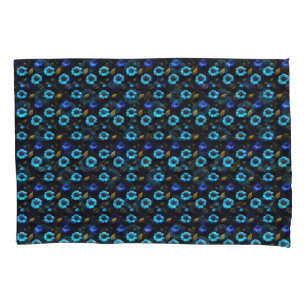Blumenmuster blaue Blüten Pillowcase