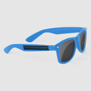 Blumenmuster blaue Blüten Sunglasses