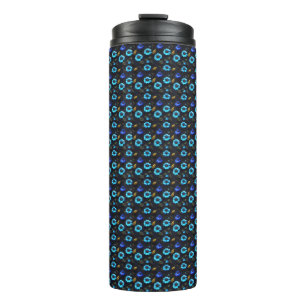 Blumenmuster blaue Blüten Thermal Tumbler