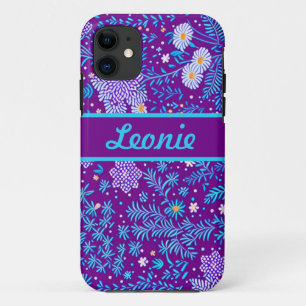 Blumenmuster lila, türkise, pink Case-Mate iPhone case