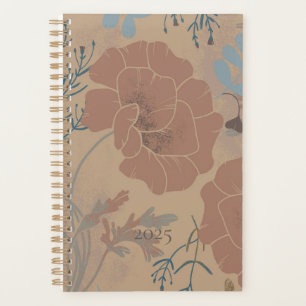 Blumenmuster, Mocha mousse Farbe. Planner