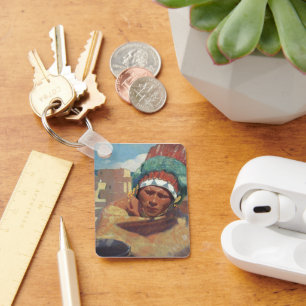 Blumenschein, Taos Native American Indian Portrait Key Ring