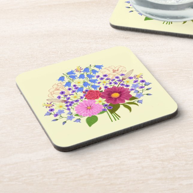 Blumenstrauss Yellow Plastic Coaster (Left Side)