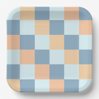 Blur Plaid Paper Plate