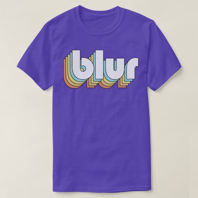 Blur Retro Rainbow Typography Faded Style T-Shirt (Design Front)