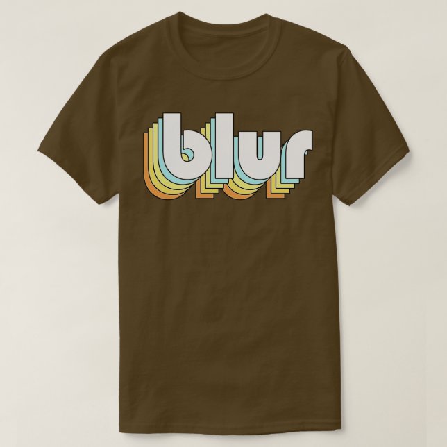 Blur Retro Rainbow Typography Faded Style T-Shirt (Design Front)