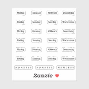 Blurbs. Days Of The Week - Transparent (DEUTSCH)