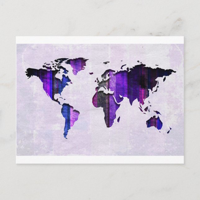 Blurple Stripes Map Postcard (Front)