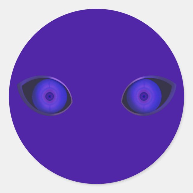 Blurple Very Evil Eyes Classic Round Sticker (Front)