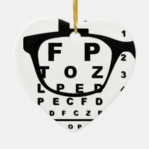 Blurr Eye Test Chart Ceramic Tree Decoration