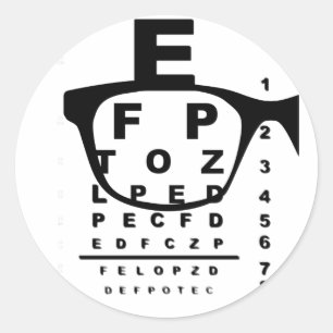 Blurr Eye Test Chart Classic Round Sticker