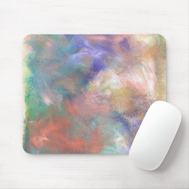 Blurred Abstract Paint Pattern Mouse Pad (With Mouse)