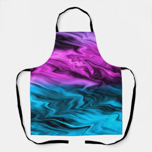 Blurred background fashionable crimson and blue apron