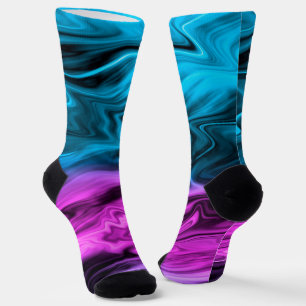 Blurred background fashionable crimson and blue  s socks
