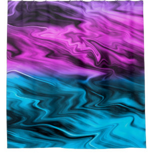 Blurred background fashionable crimson and blue  shower curtain