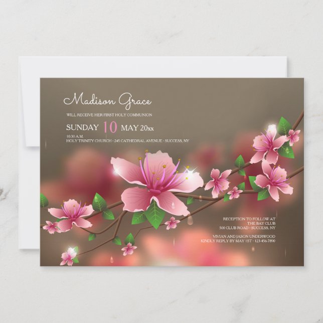 Blurred Blossoms Invitation (Front)