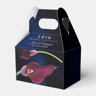 Blurred Blue Calla Lily 18th Wedding Anniversary Favour Box