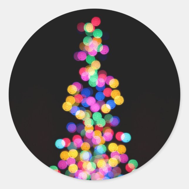 Blurred Christmas Lights Classic Round Sticker (Front)