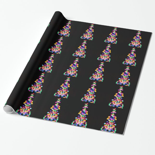 Blurred Christmas Lights Wrapping Paper (Unrolled)