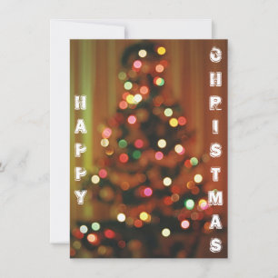 Blurred Christmas tree lights card