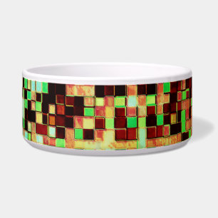 Blurred green and orange small squares or tiles