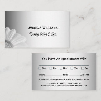 Blurred Grey Background Blurred Gerbera Flower  Appointment Card