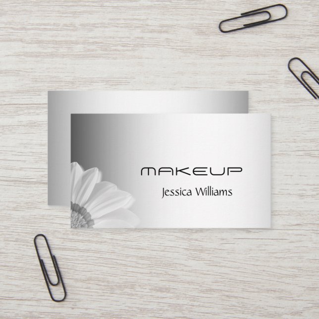 Blurred Grey Background Blurred Gerbera Flower Business Card (Front/Back In Situ)