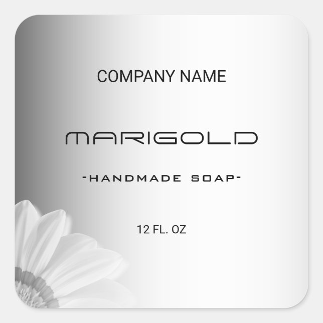 Blurred Grey Background Blurred Gerbera Flower  Square Sticker (Front)