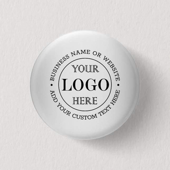 Blurred Grey Background Custom Logo Business 3 Cm Round Badge (Front)