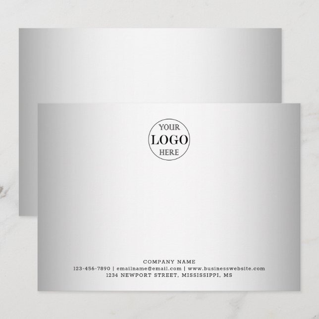 Blurred Grey Background Custom Logo Business Card (Front/Back)