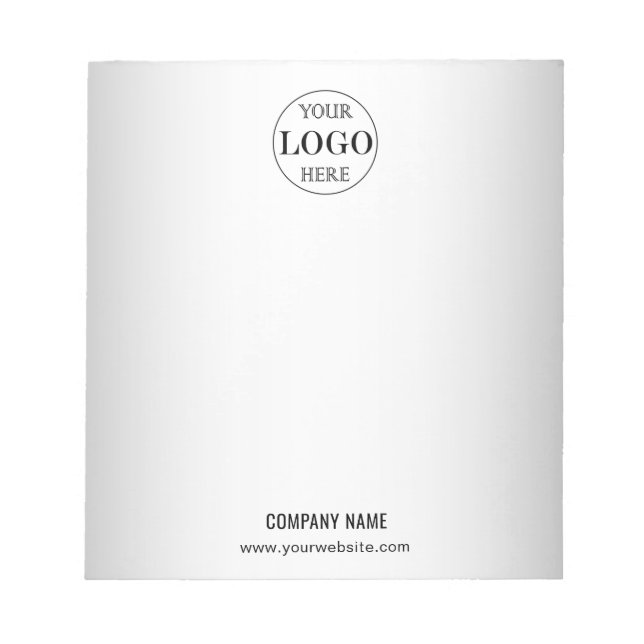 Blurred Grey Background Custom Logo Business Notepad (Front)