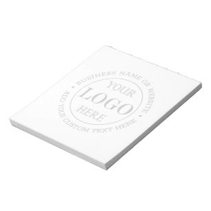 Blurred Grey Background Custom Logo Business Notepad