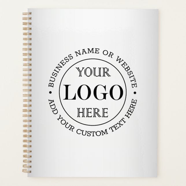 Blurred Grey Background Custom Logo Business Planner (Front)