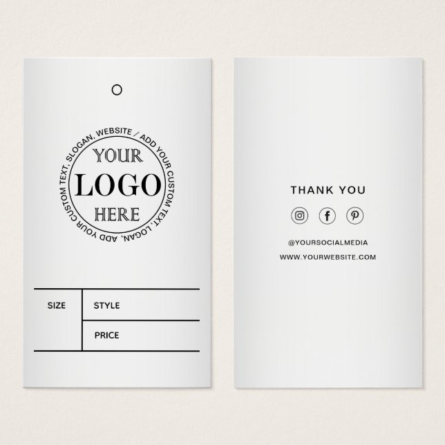 Blurred Grey Background Custom Logo Business Price (Front & Back)