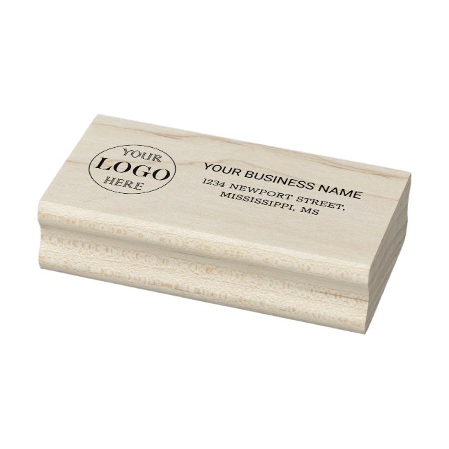 Blurred Grey Background Custom Logo Business Rubber Stamp (Stamp)