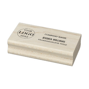 Blurred Grey Background Custom Logo Business Rubber Stamp