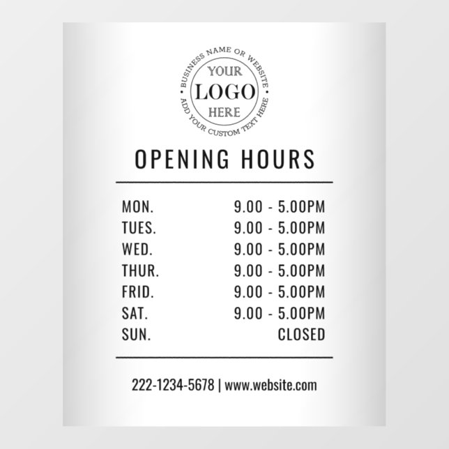 Blurred Grey  Opening Hours  Logo Business  (Sheet)